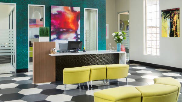 Apartment leasing center at Griffis Belleview Station in Denver, Colorado.