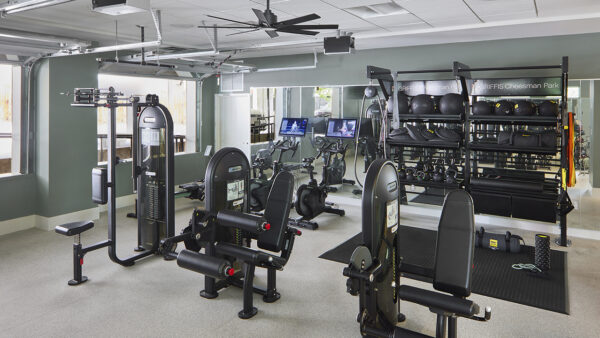 Apartment community Fitness Center at Griffis Cheesman Park in Denver, Colorado.