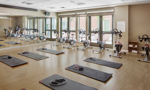 Apartment community Yoga Studio at Griffis Cheesman Park in Denver, Colorado.