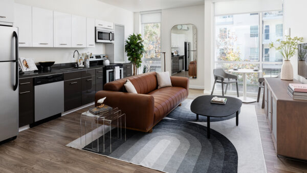 Griffis East Village Reno Model Living and Kitchen