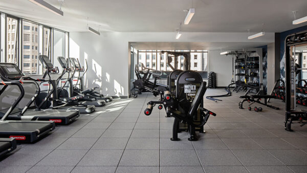 Apartment community Fitness Center at Griffis Seattle Waterfront in Seattle, Washington.