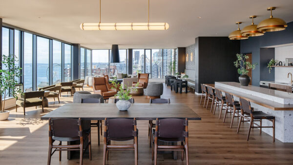 Apartment community Sky Lounge at Griffis Seattle Waterfront in Seattle, Washington.