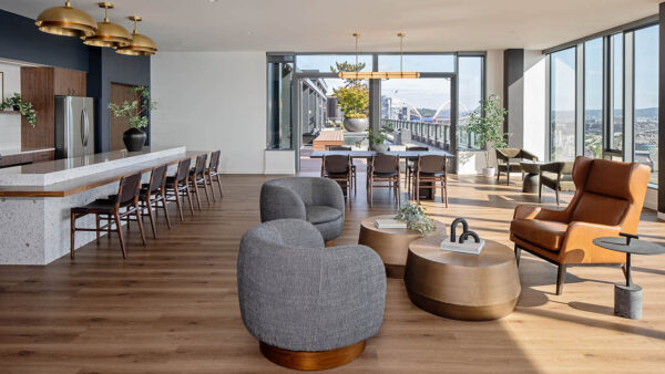 Apartment community Sky Lounge at Griffis Seattle Waterfront in Seattle, Washington.