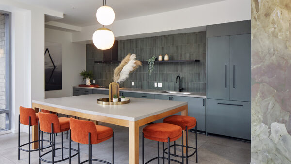 Apartment community Eco Lounge Lounge at Griffis South Waterfront in Portland, Oregon.