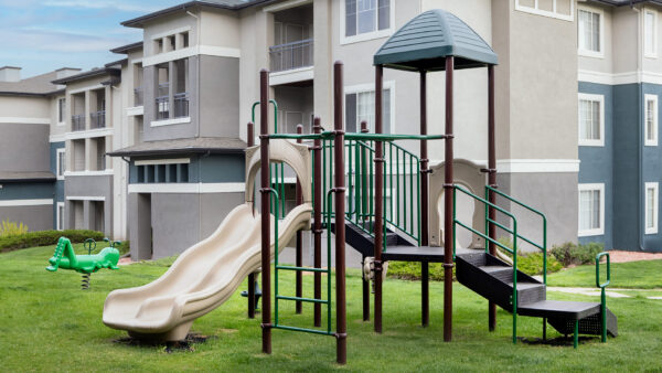 Apartment community playground at Sagebrook in Colorado Springs, CO.