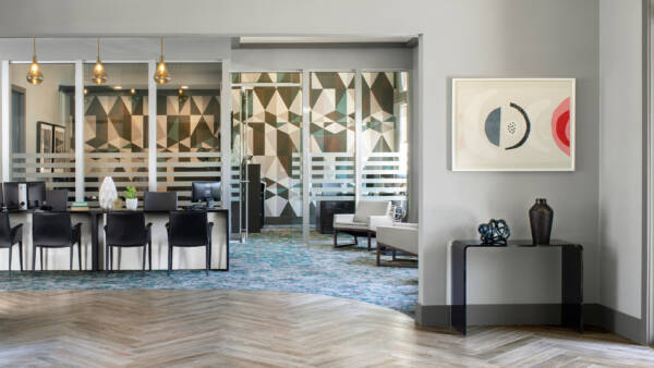 Apartment leasing center at Griffis Fitzsimons South in Aurora, Colorado.