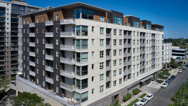 Griffis Cherry Creek North apartment exterior in Denver, Colorado.