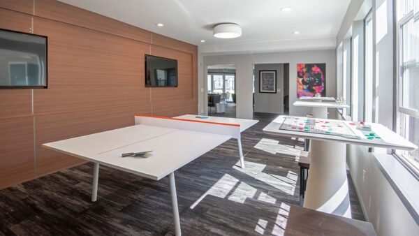 Apartment community Entertainment Room at Griffis Belltown in Seattle, Washington.