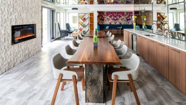 Apartment community Resident Lounge at Griffis Belltown in Seattle, Washington.