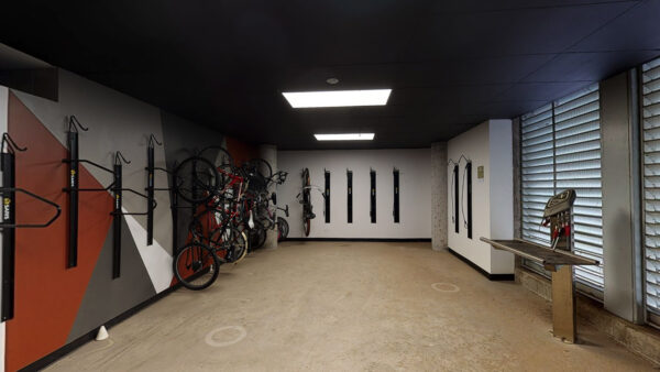 Virtual tour thumbnail for Griffis Cherry Creek bike storage and repair room.