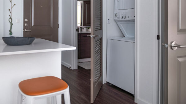 Apartment in-home washer and dryer.