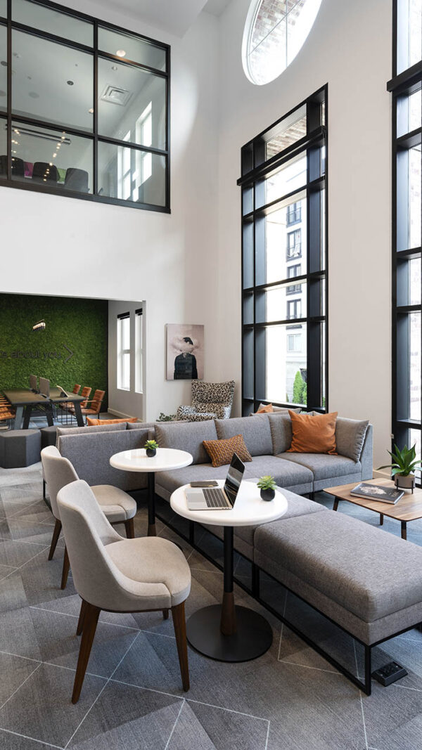 Apartment community Resident Lounge at Griffis Lake Washington in Renton, Washington.