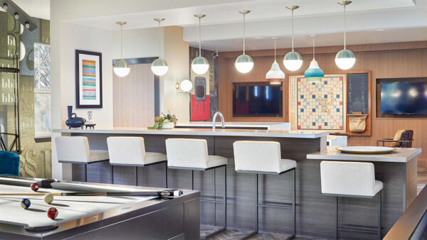 Apartment community Entertainment Room at Griffis North Creek in Bothell, Washington.