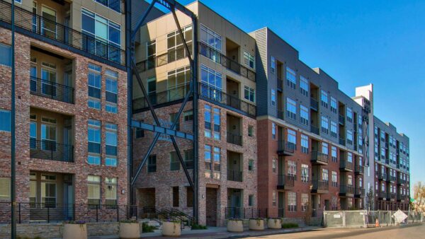 Exterior Building photo of Griffis North Union apartments in Denver, Colorado.