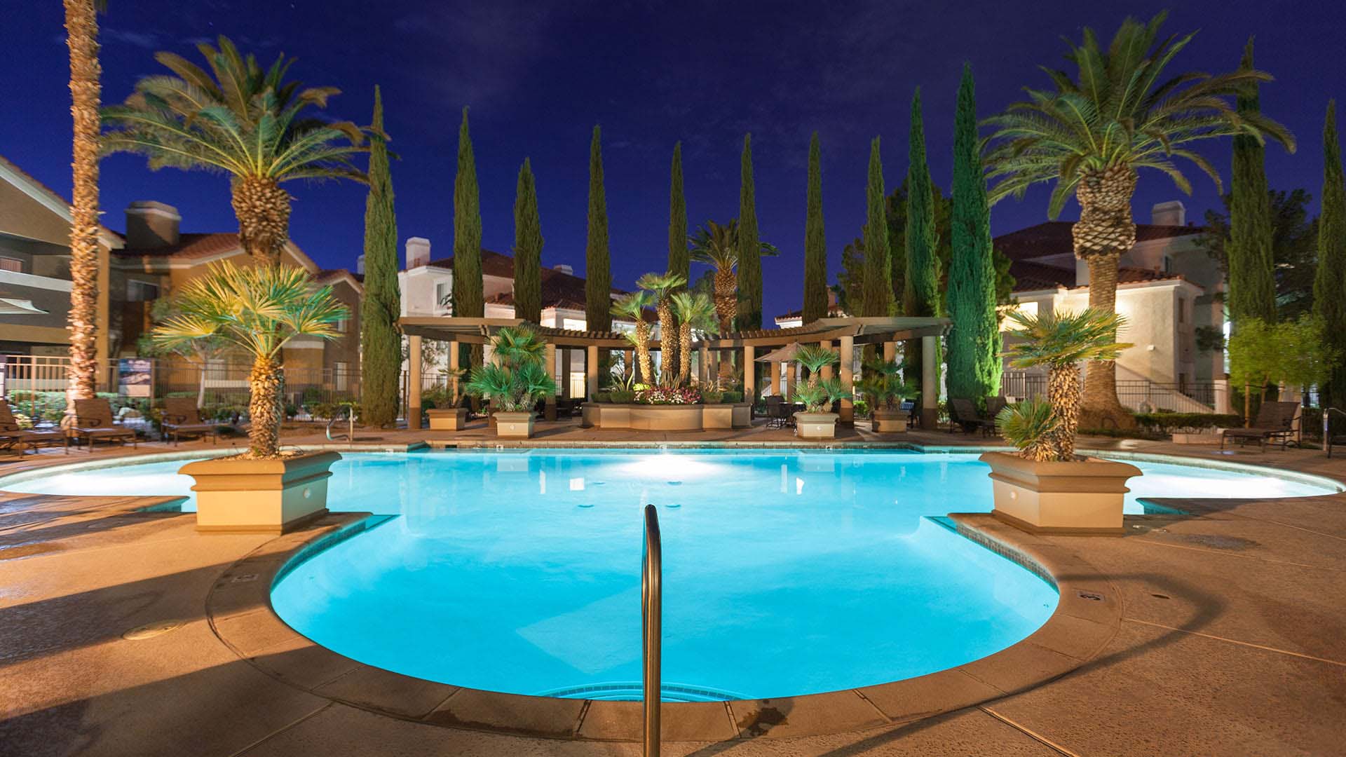 Apartment community pool with at Griffis Summerlin South in Las Vegas, Nevada.