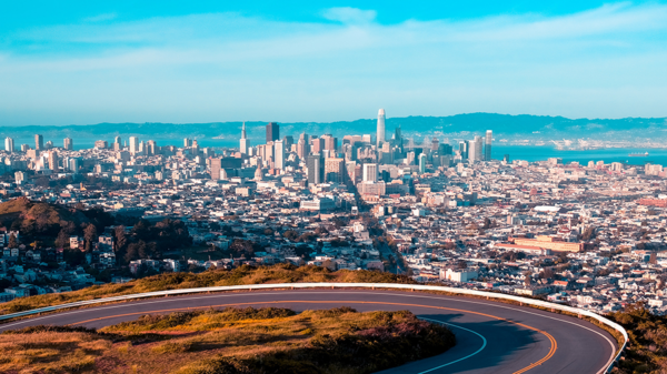 Skyline of the San Francisco bay area.