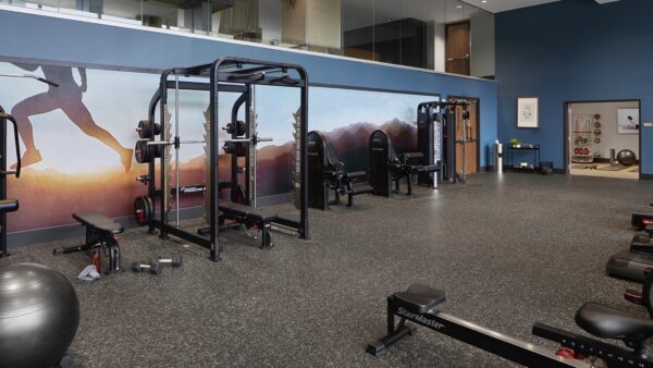 Apartment community Fitness Center at Griffis LoDo in Denver, CO.
