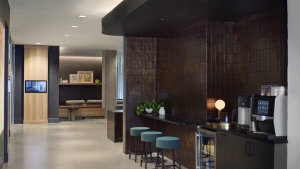 Apartment community Coffee Station at Griffis LoDo in Denver, CO.