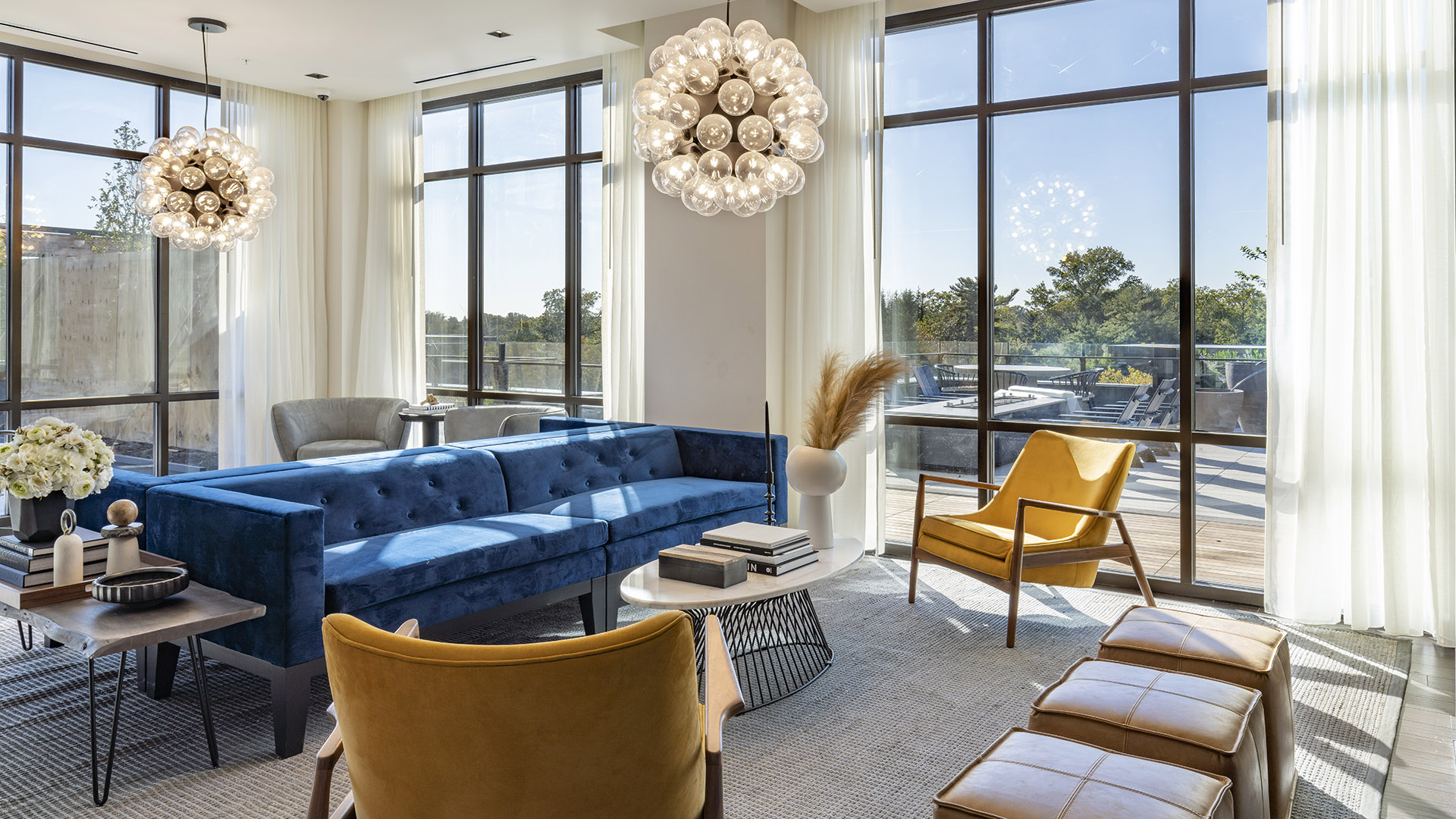 Apartment community penthouse lounge at Griffis Edgemoor in Bethesda, Maryland.