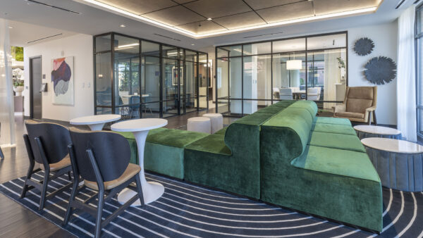 Apartment community resident lounge at Griffis Edgemoor in Bethesda, Maryland.