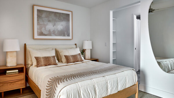 Apartment Bedroom with Wood Style Flooring