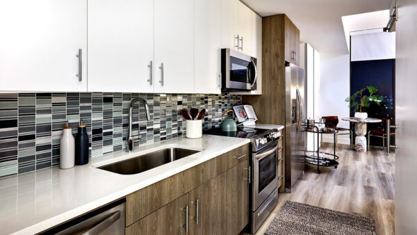 Kitchen with Stainless Steel Appliances and Quartz Countertops