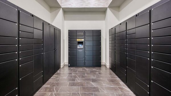 Griffis Frisco Luxer package lockers.