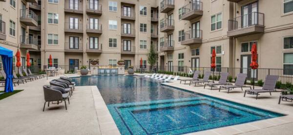 Griffis Frisco year round resort style pool.