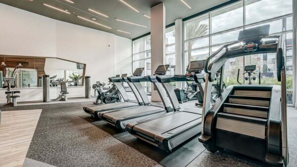 Griffis Platinum Triangle fitness center with cardio machines.