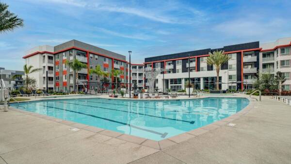 Griffis Platinum Triangle pool area with grills.