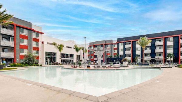 Griffis Platinum Triangle pool area with grills.