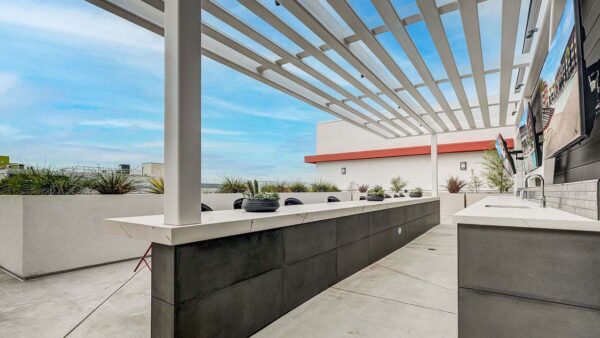 Griffis Platinum Triangle rooftop deck with TVs.