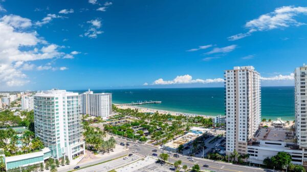 Aerial view of Pompano Beach, Florida.