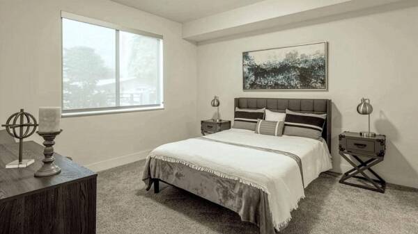 Griffis Pompano Beach Apartment Bedroom with plush carpet