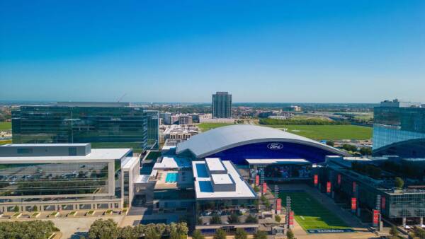 Aerial view of Ford Center near Griffis Frisco.