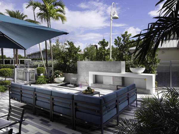 Outdoor lounge at Griffis Pompano Beach.
