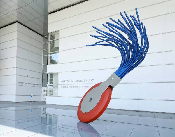Modern art sculpture outside the Norton Museum of Art in West Palm Beach, Florida.