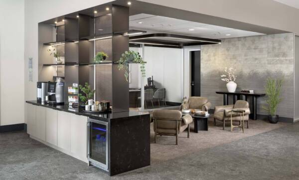 Griffis Platform Union Station coffee bar and lounge seating in the lobby