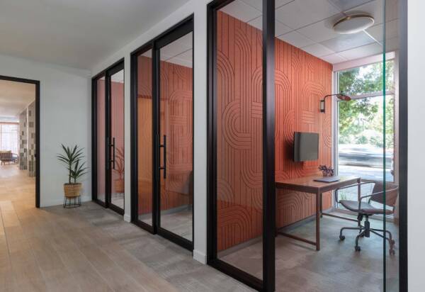 Griffis at The Domain community co working pods.