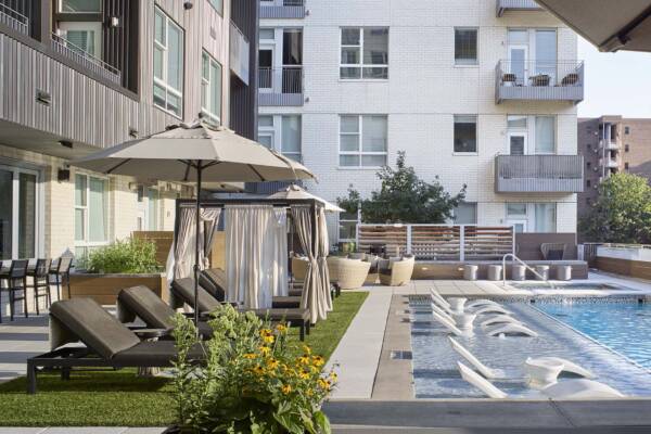 Griffis Cherry Creek North community resort style pool in Denver, CO.