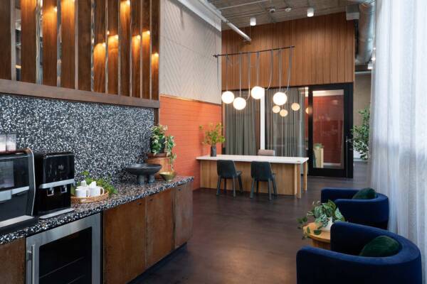 Griffis East Village apartment community leasing center and coffee bar in San Diego, CA..