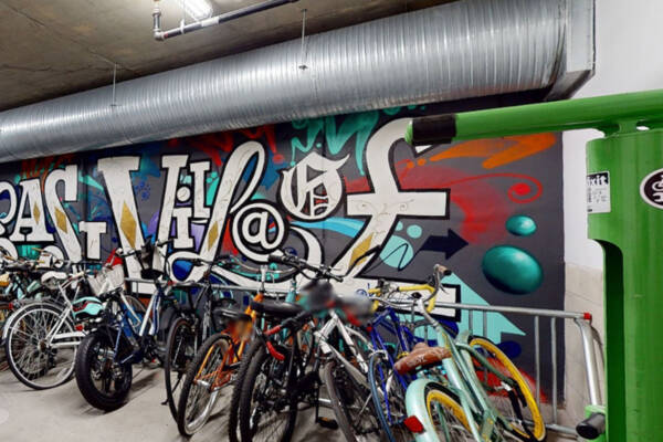 Griffis East Village bike storage virtual tour.