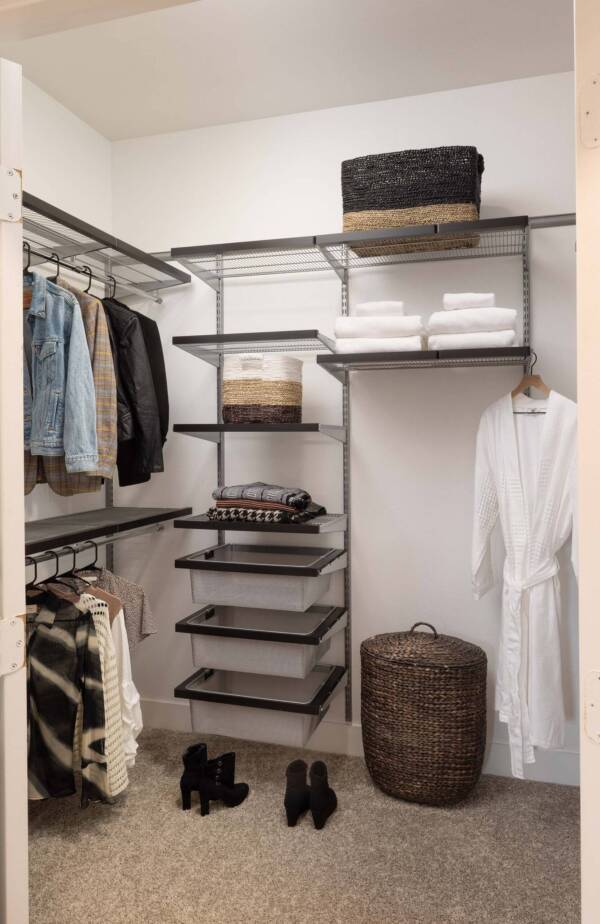 Griffis Oak Lawn apartment closet with carpet.
