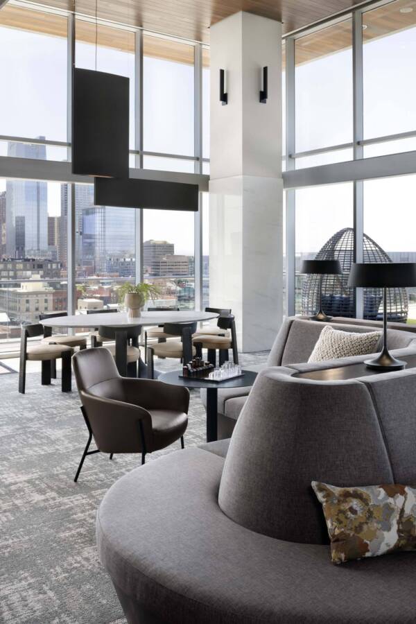 Apartment community resident lounge at Griffis Platform Union Station in Denver, CO